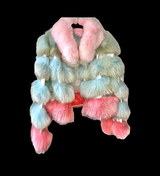 Cotton Candy Multicolor Fox Jacket