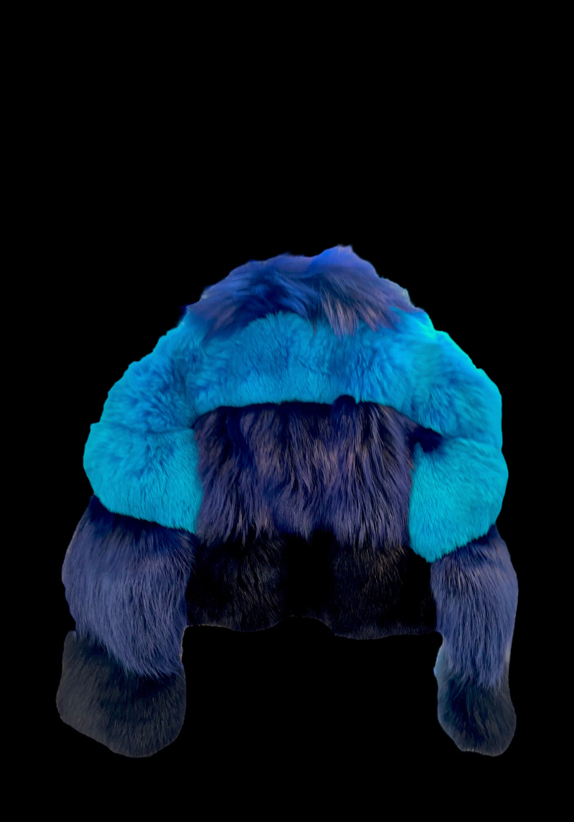 Two-Toned Blue Fox Fur Jacket