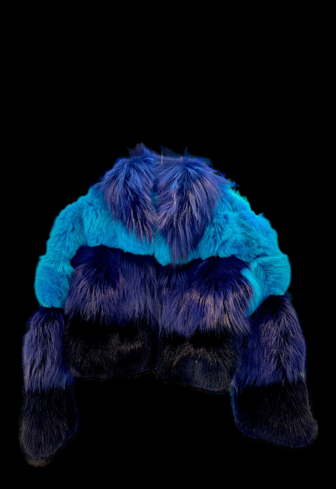 Two-Toned Blue Fox Fur Jacket